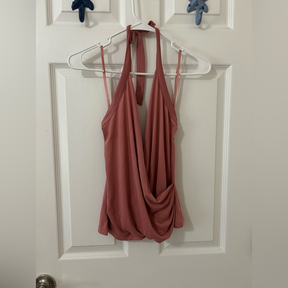 By Anthropologie cross crossed draped halter top  size small